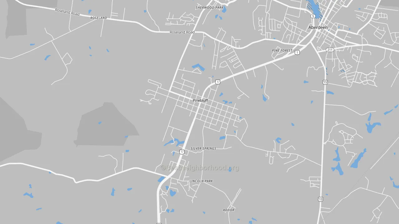 Transit Grade map of Pinebluff, NC