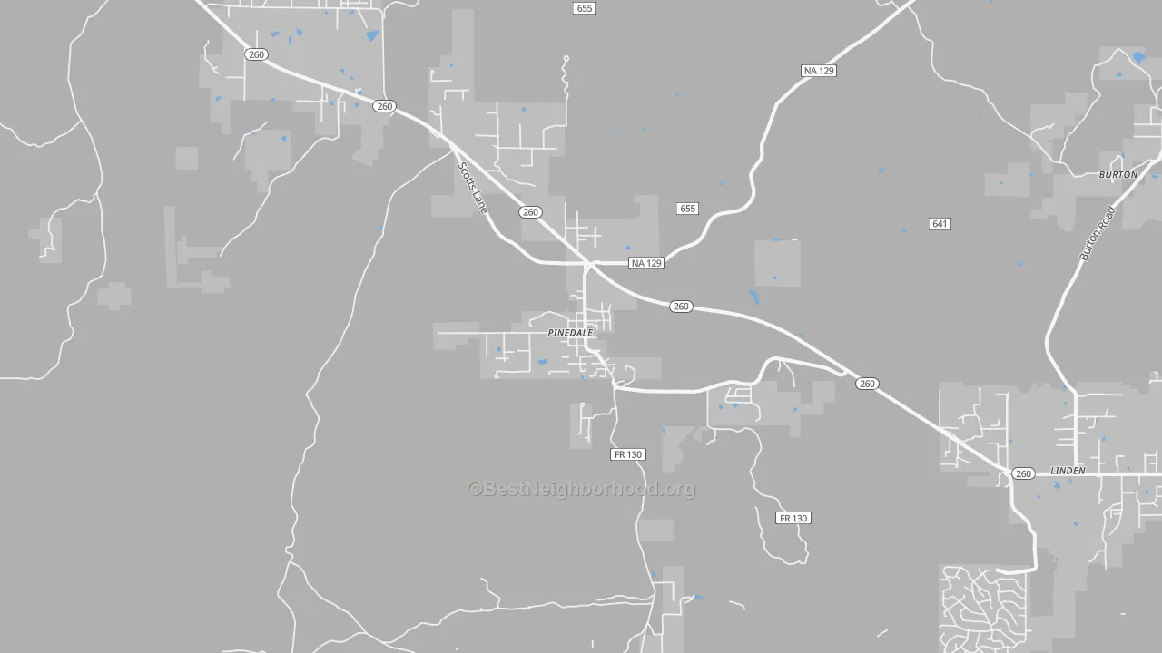 Transit Grade map of Pinedale, AZ