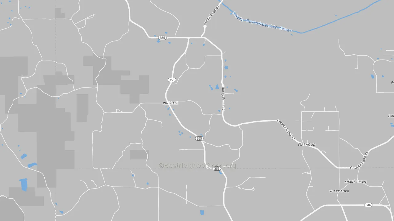 Transit Grade map of Pinedale, MS
