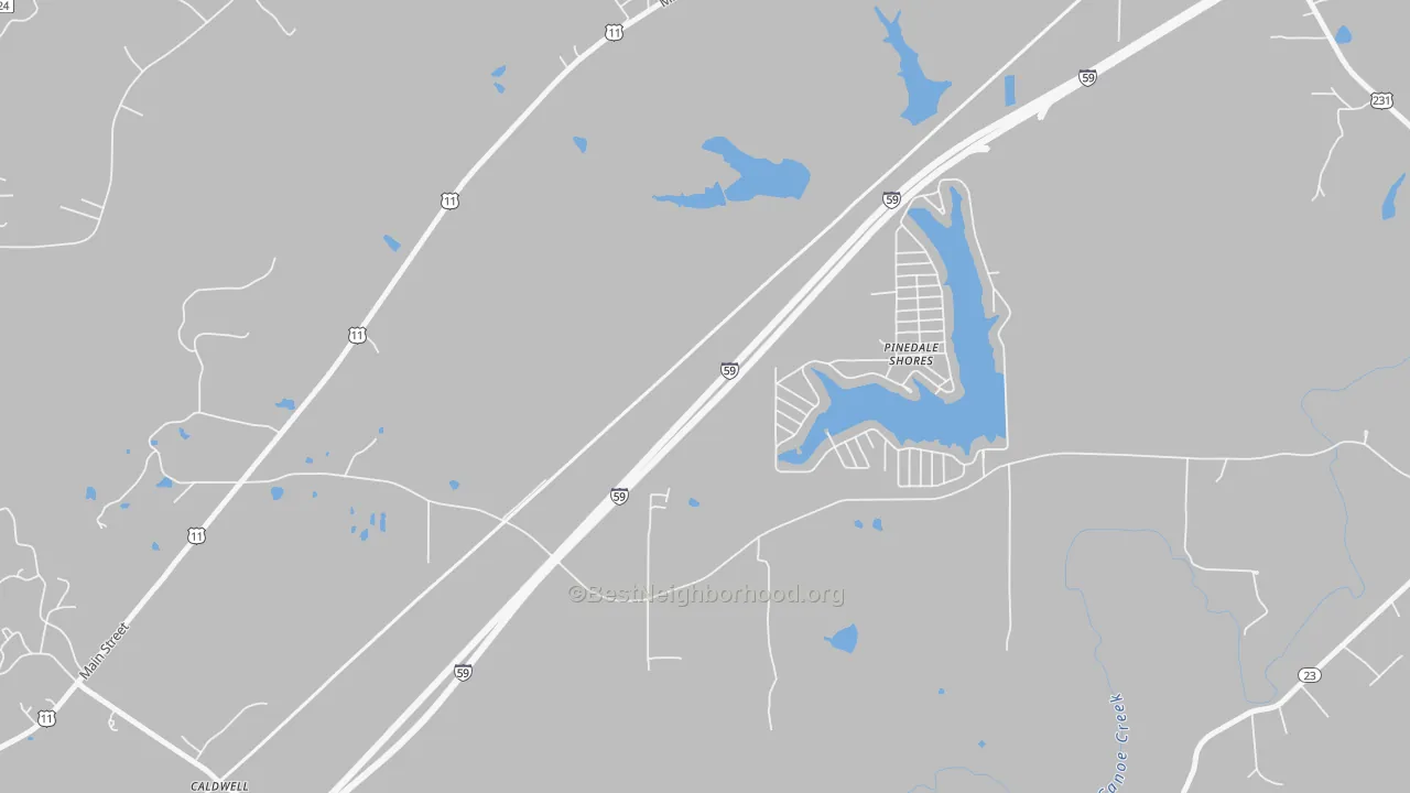 Transit Grade map of Pinedale Shores, AL