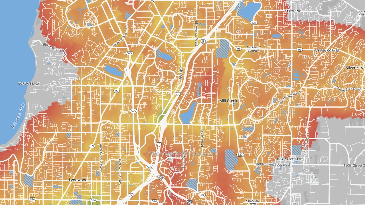 Transit Grade map of Pinehurst, Everett, WA