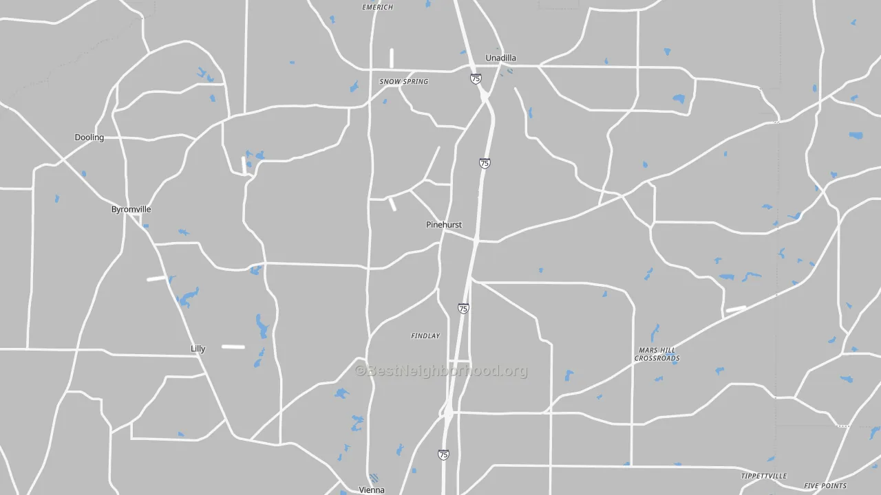 Transit Grade map of Pinehurst, GA