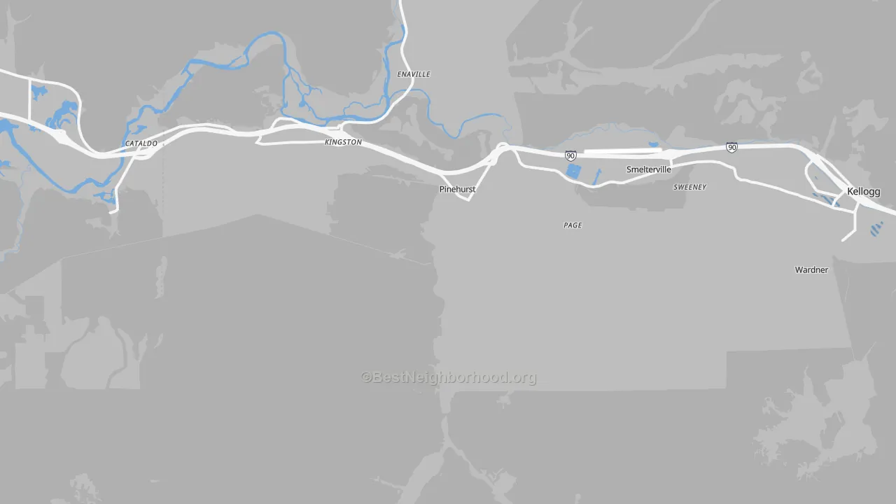 Transit Grade map of Pinehurst, ID