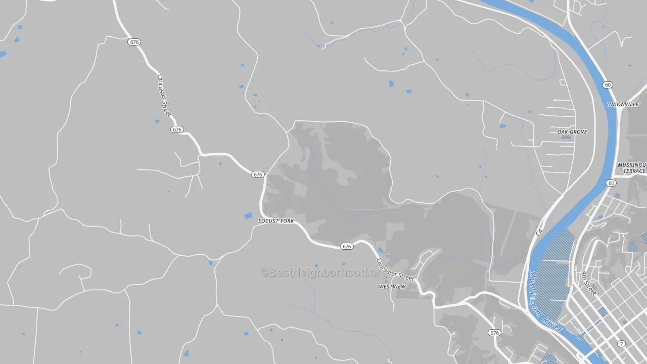 Transit Grade map of Pinehurst, OH