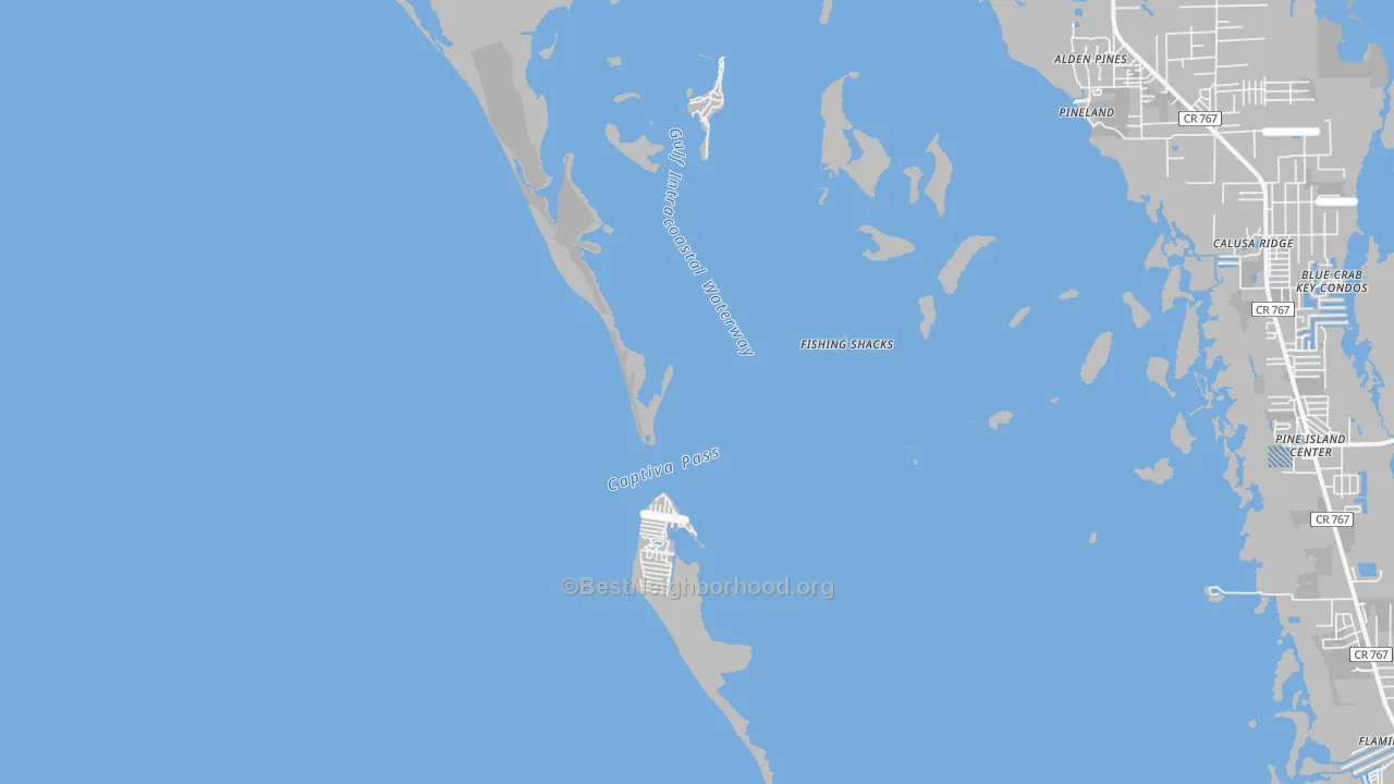 Transit Grade map of Pineland, FL
