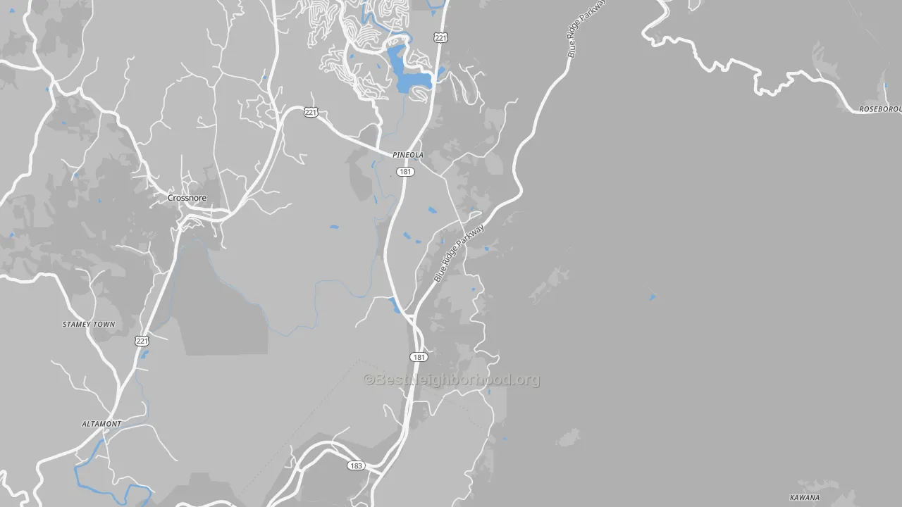 Transit Grade map of Pineola, NC
