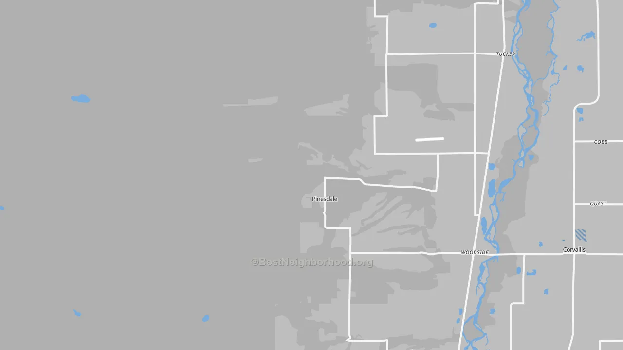 Transit Grade map of Pinesdale, MT