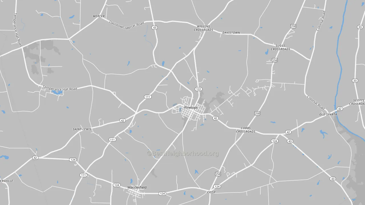 Transit Grade map of Pinetops, NC
