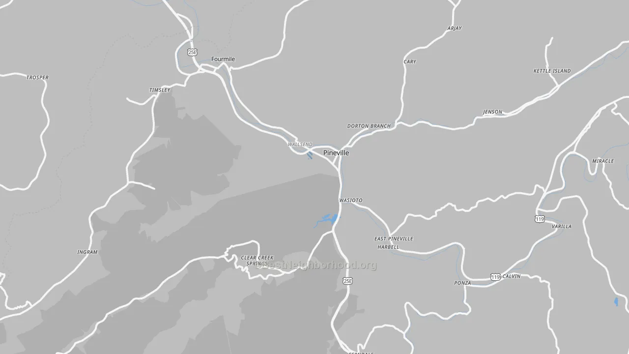 Transit Grade map of Pineville, KY