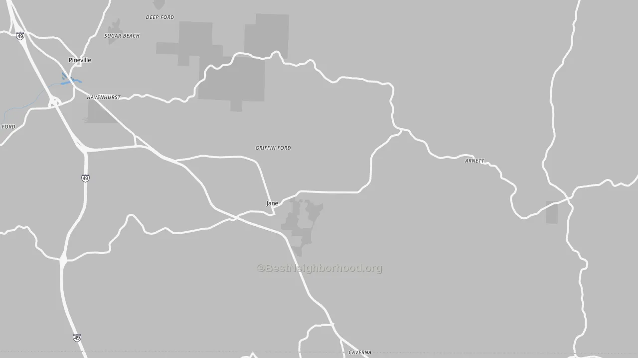 Transit Grade map of Pineville, MO