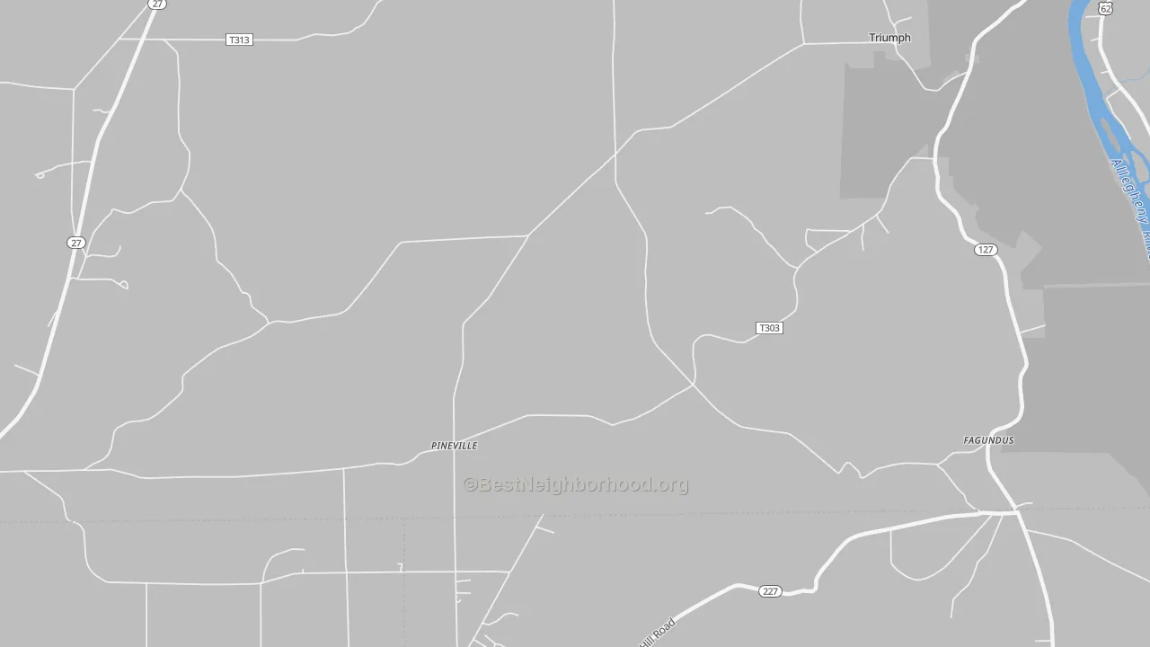 Transit Grade map of Pineville, PA
