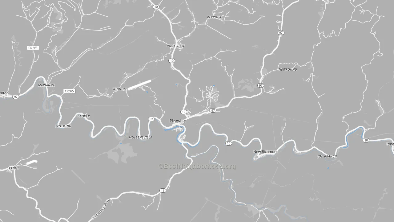 Transit Grade map of Pineville, WV