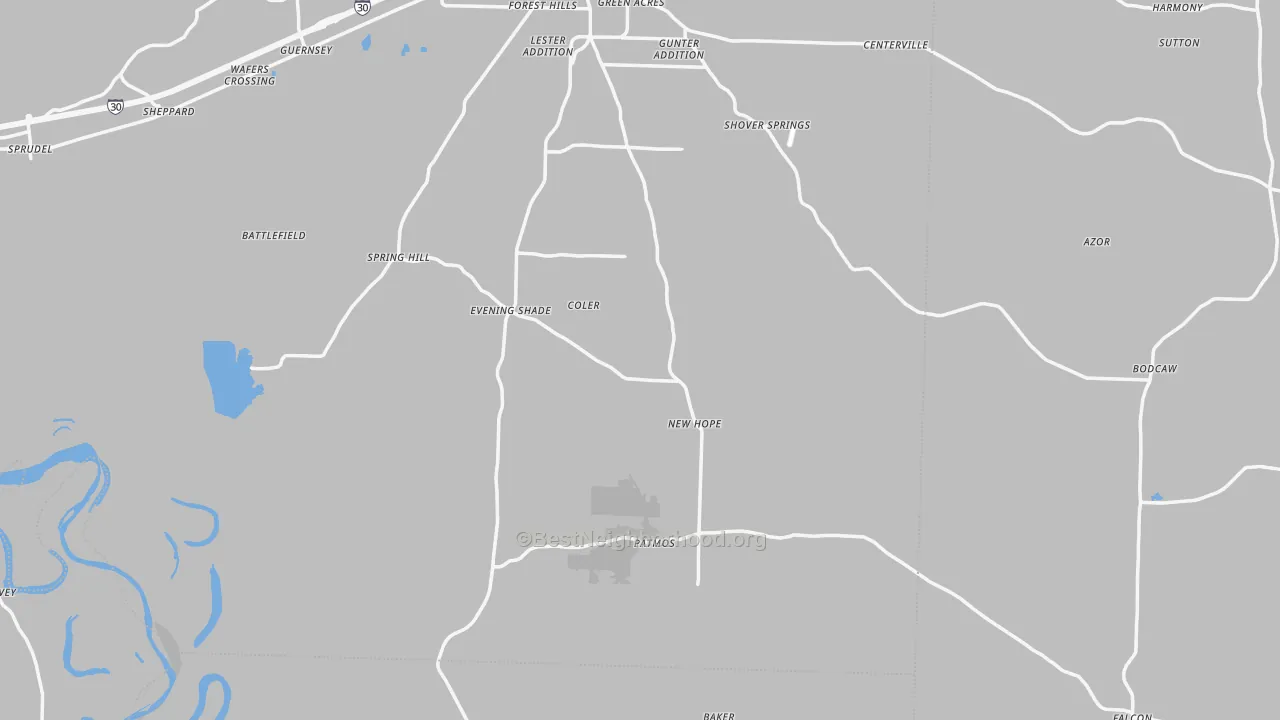 Transit Grade map of Piney Grove, AR