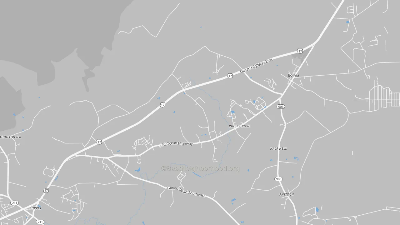 Transit Grade map of Piney Grove, NC