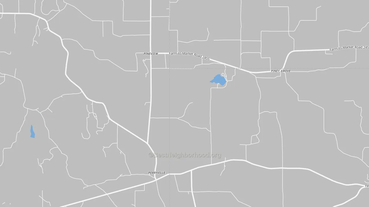 Transit Grade map of Piney Grove, TX