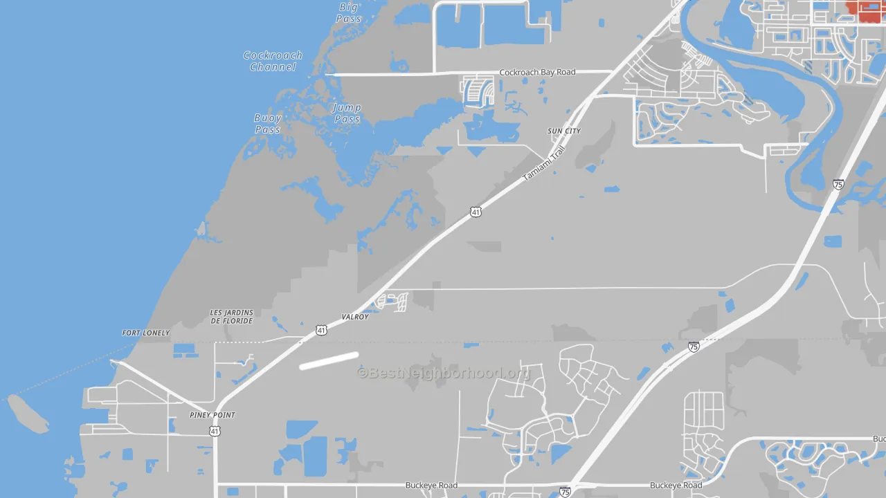 Transit Grade map of Piney Point, FL