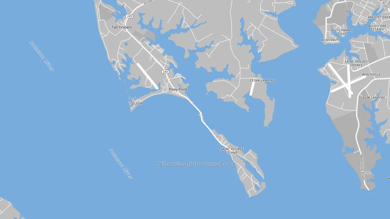 Transit Grade map of Piney Point, MD