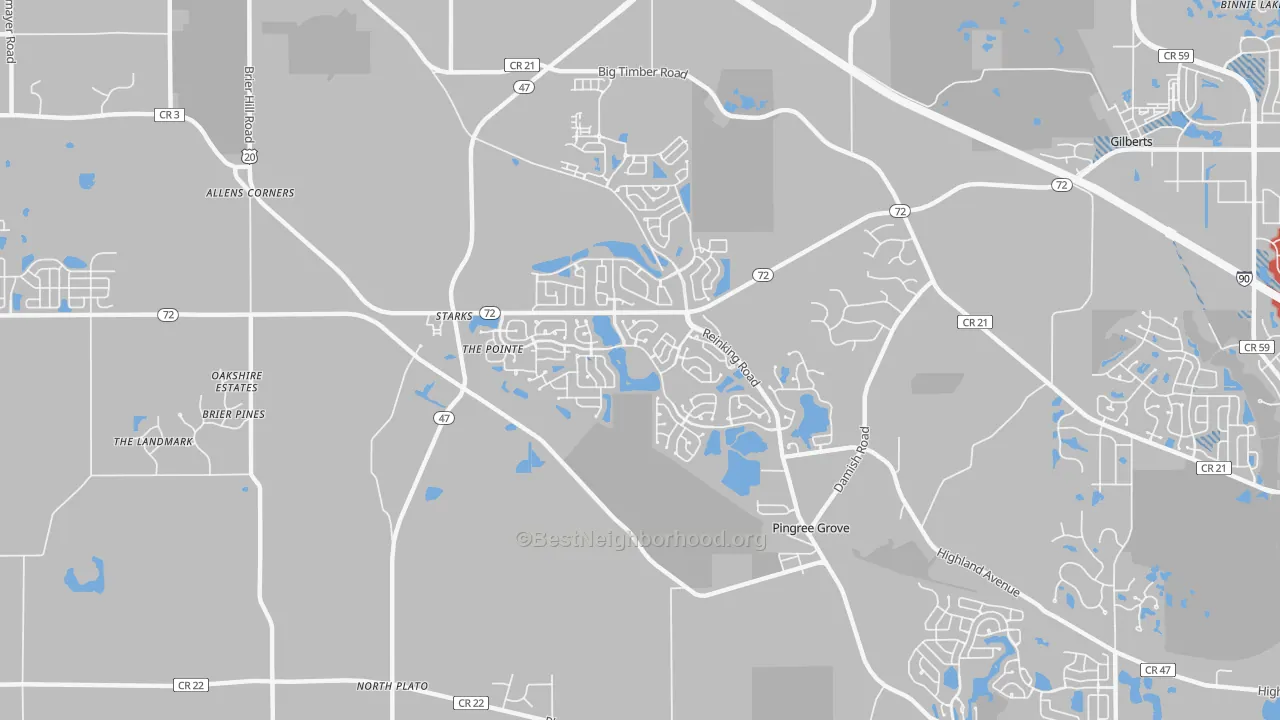 Transit Grade map of Pingree Grove, IL