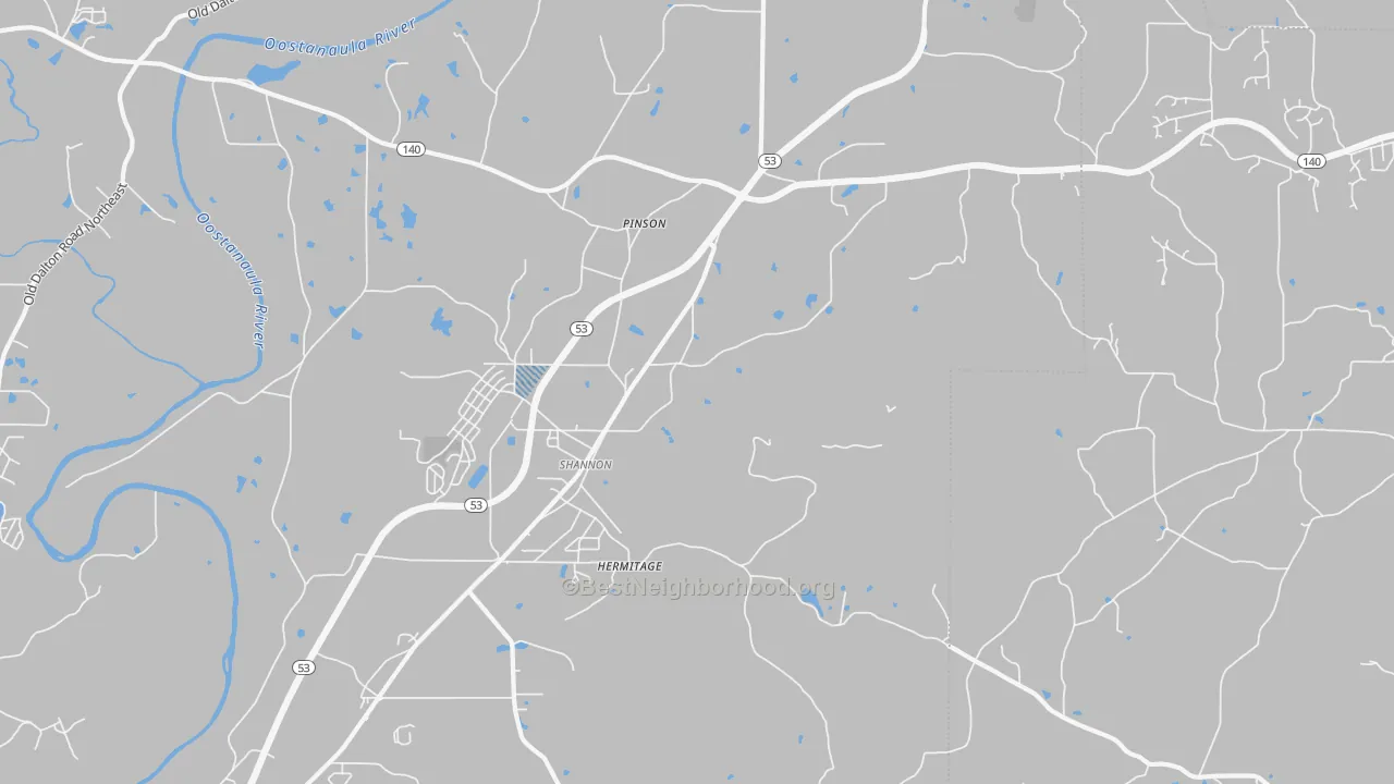 Transit Grade map of Pinson, GA