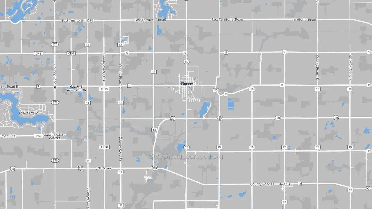 Transit Grade map of Pioneer, OH