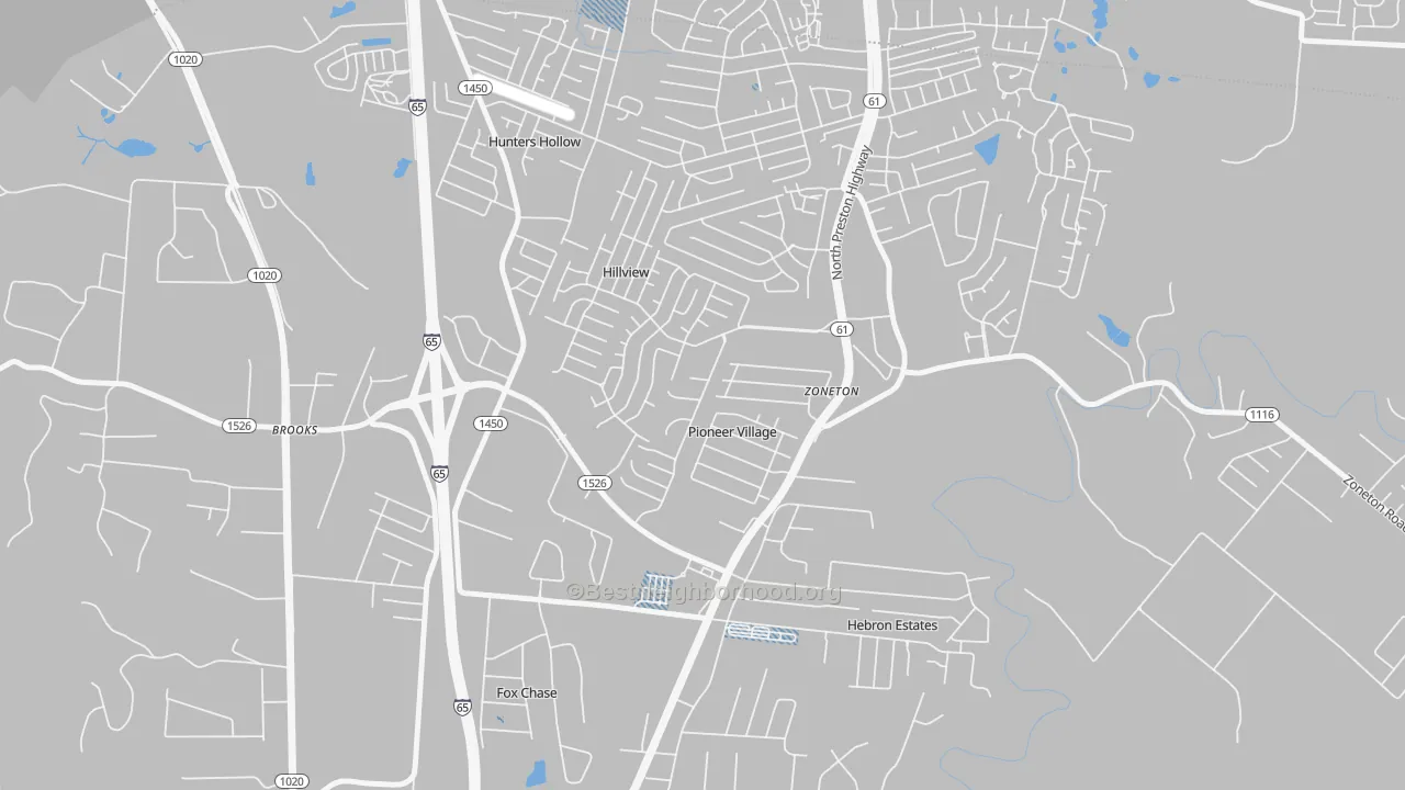 Transit Grade map of Pioneer Village, KY