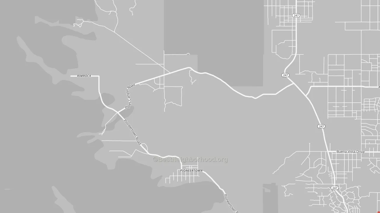 Transit Grade map of Pioneertown, CA