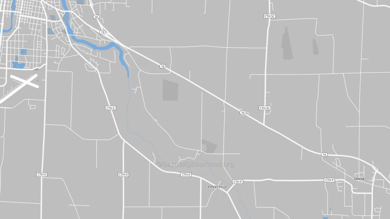 Transit Grade map of Pipersville, WI