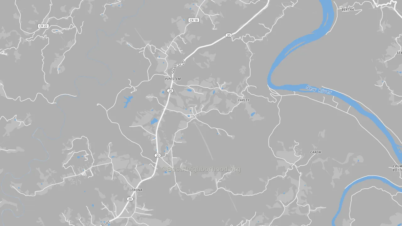 Transit Grade map of Pipestem, WV