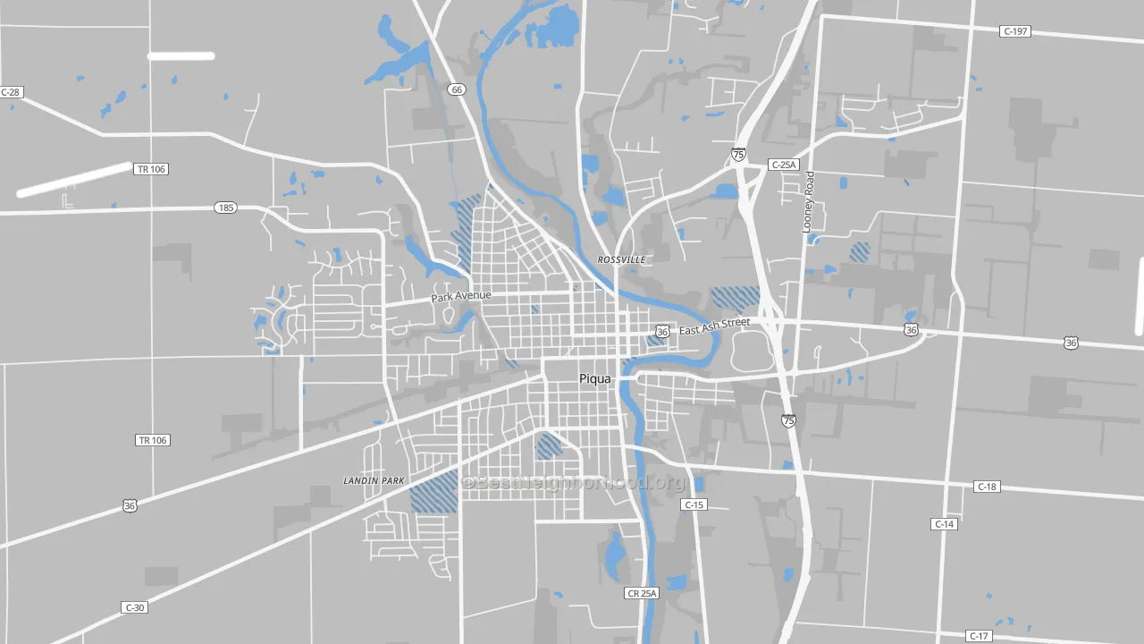 Transit Grade map of Piqua Historic District, Piqua, OH