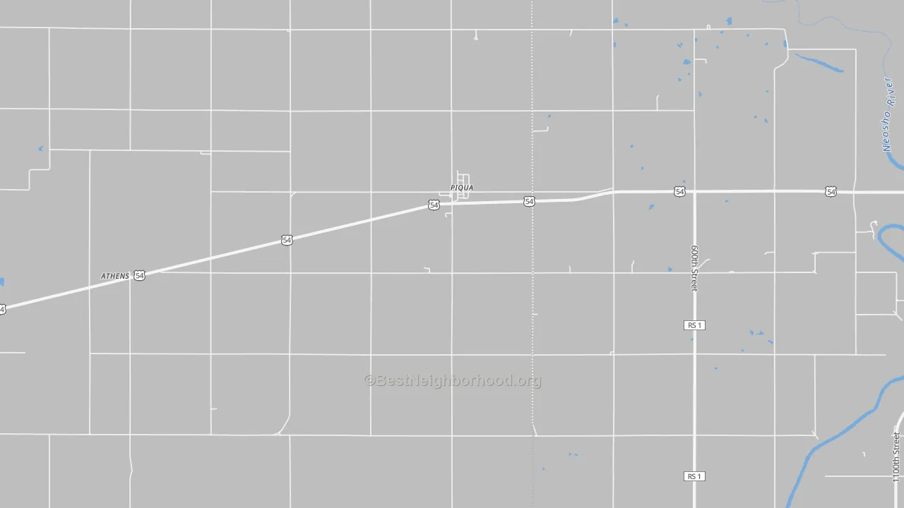 Transit Grade map of Piqua, KS