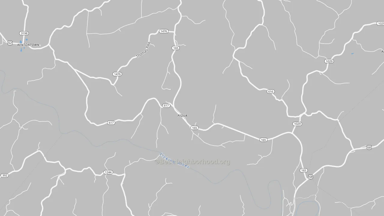 Transit Grade map of Piqua, KY