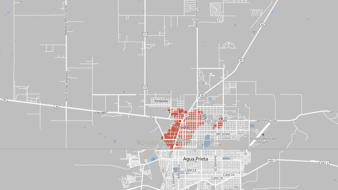 Transit Grade map of Pirtleville, AZ