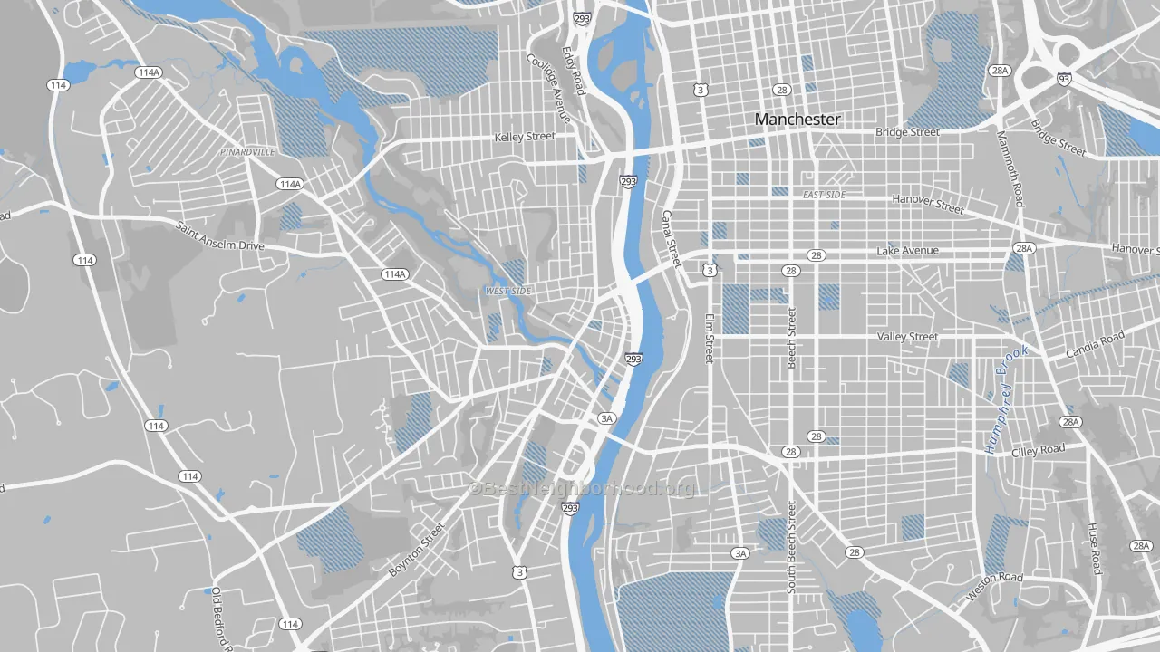 Transit Grade map of Piscataquog, Manchester, NH