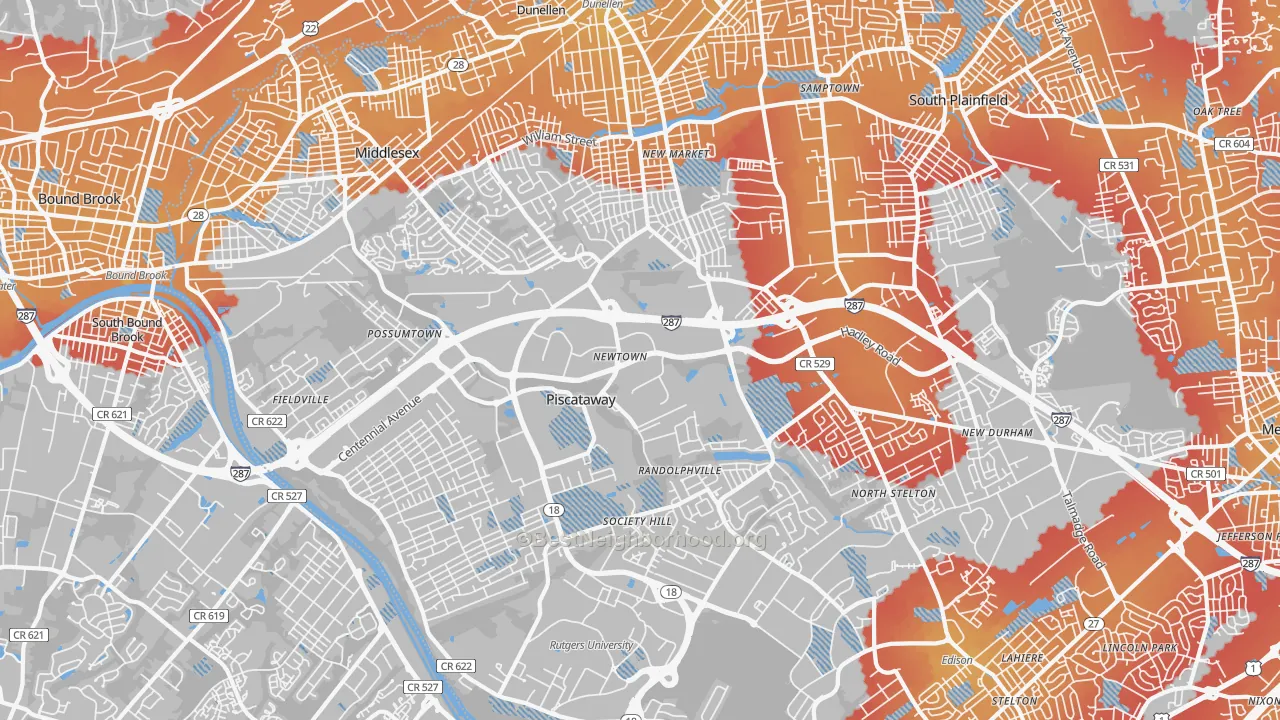Transit Grade map of Piscataway, NJ