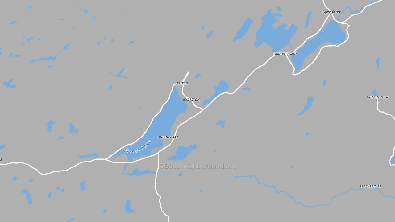 Transit Grade map of Piseco, NY