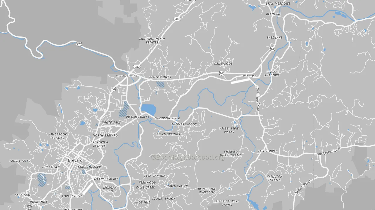 Transit Grade map of Pisgah Forest, NC