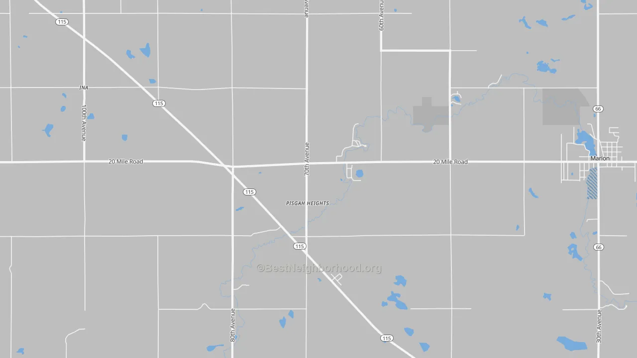 Transit Grade map of Pisgah Heights, MI