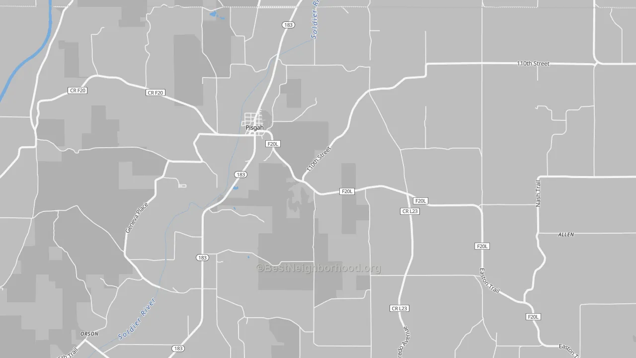Transit Grade map of Pisgah, IA