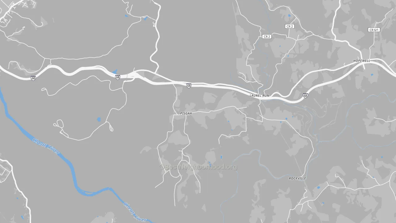 Transit Grade map of Pisgah, WV