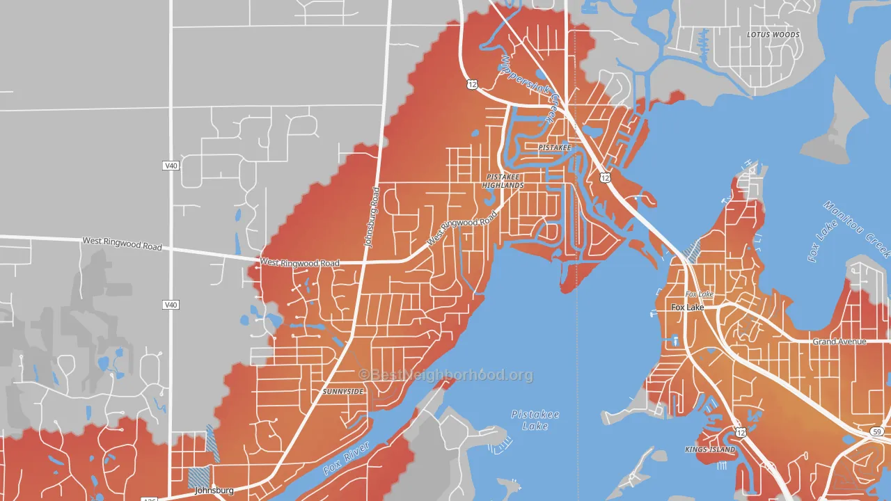 Transit Grade map of Pistakee Highlands, IL