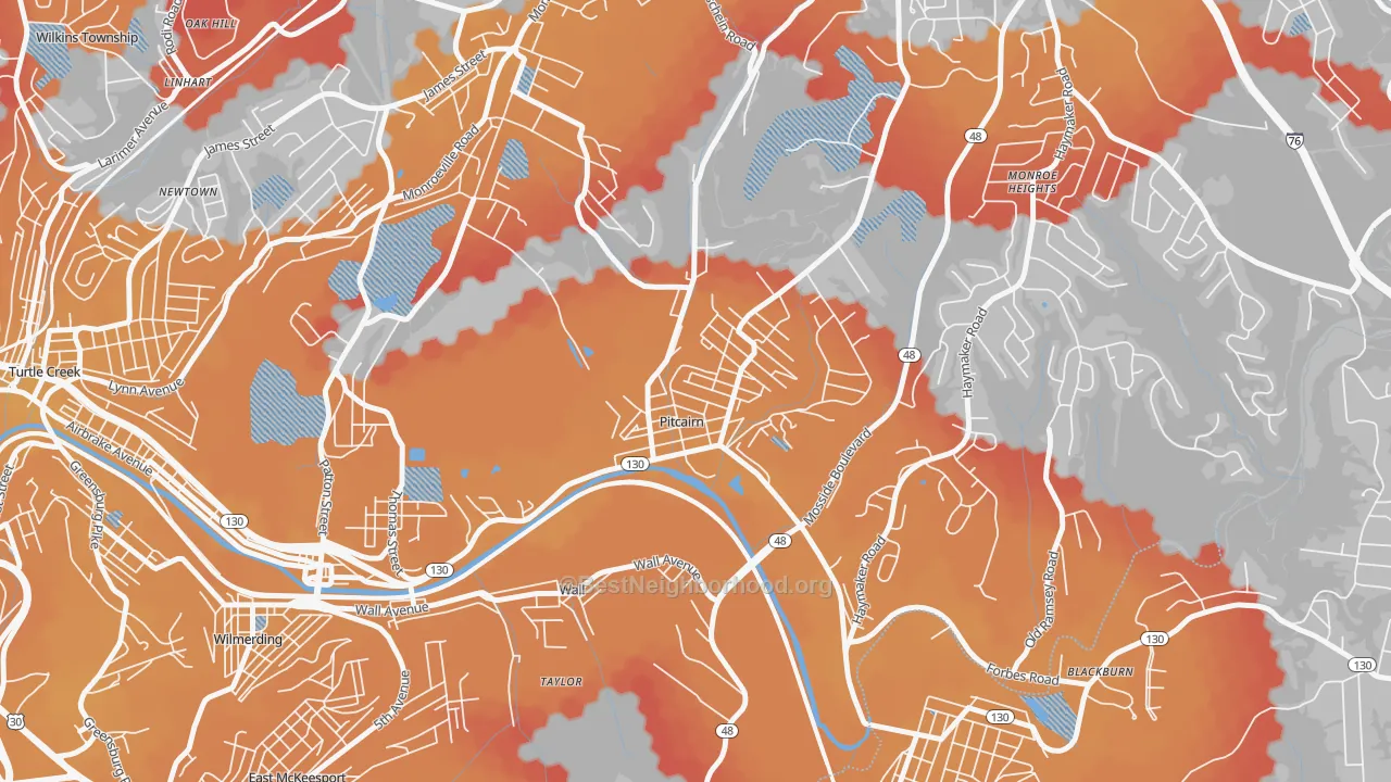 Transit Grade map of Pitcairn, PA
