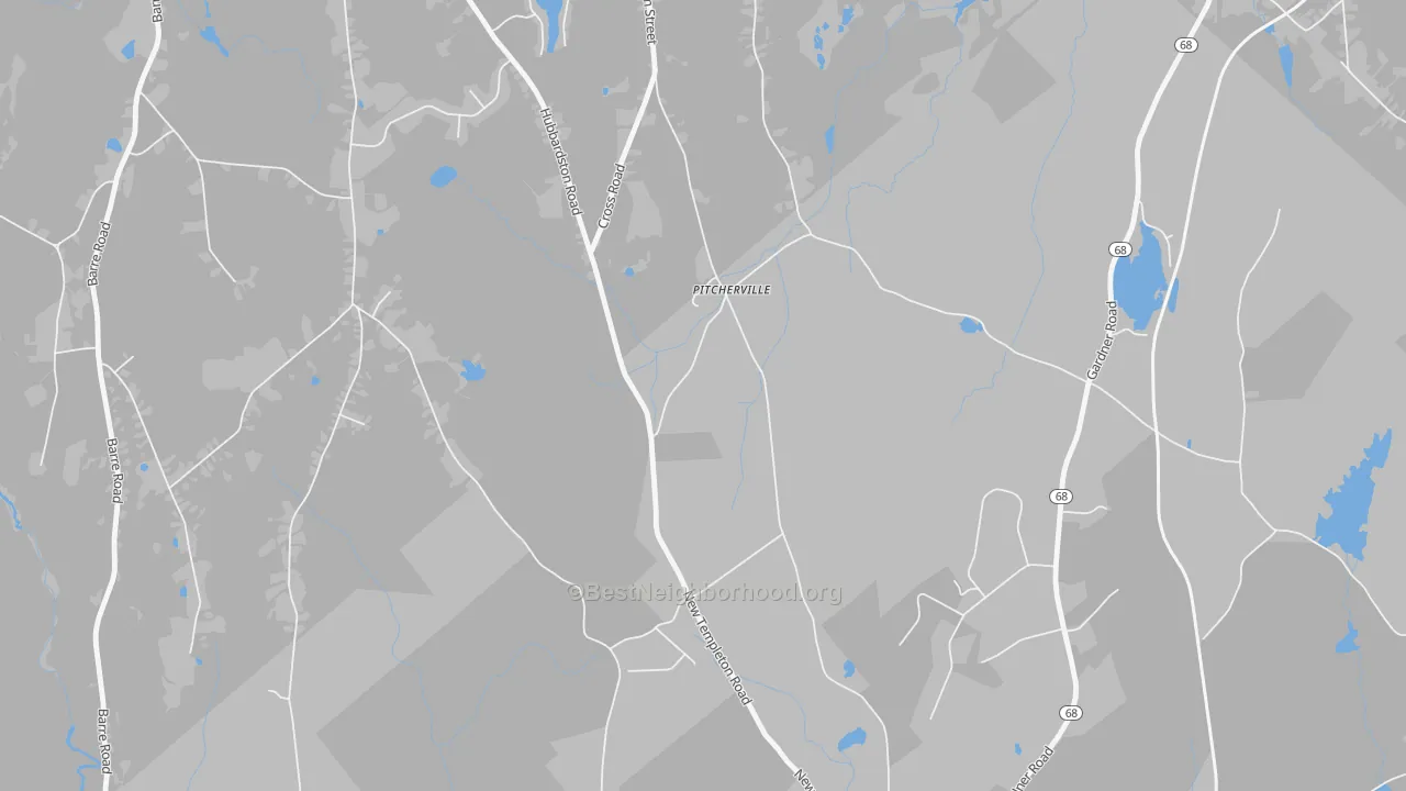 Transit Grade map of Pitcherville, MA