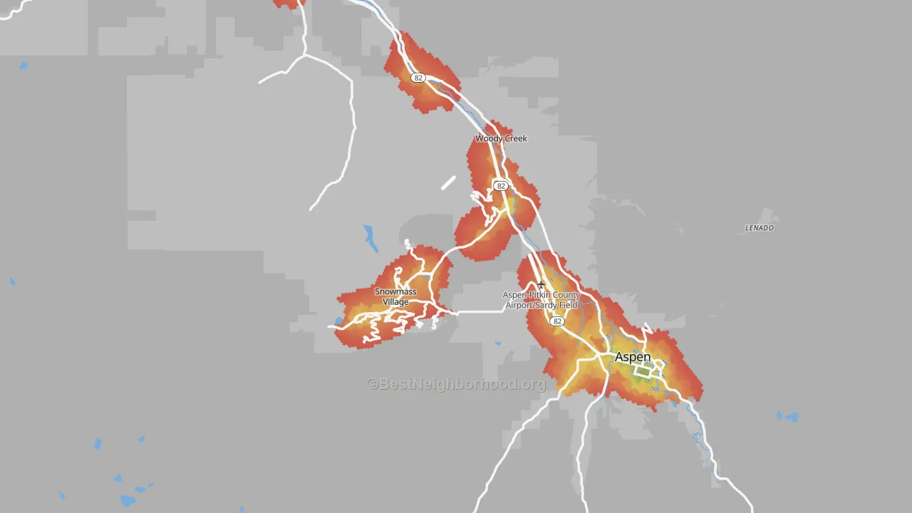 Transit Grade map of Pitkin County, CO