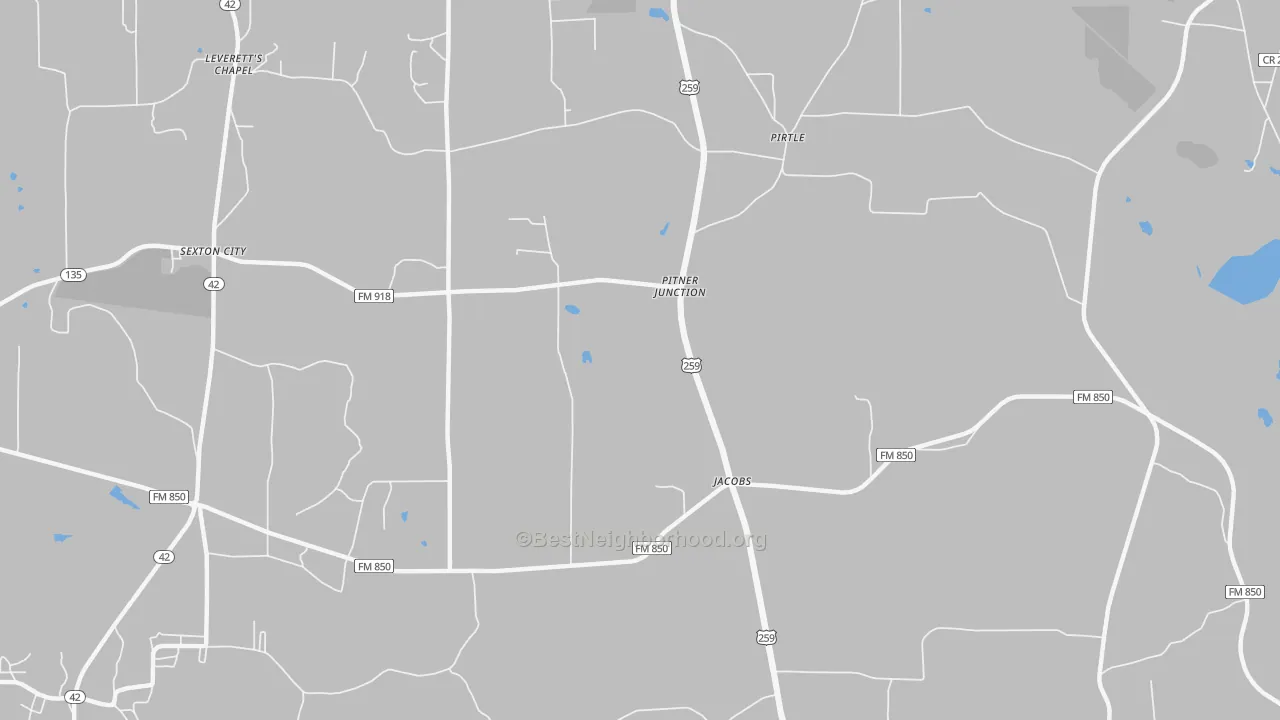 Transit Grade map of Pitner Junction, TX
