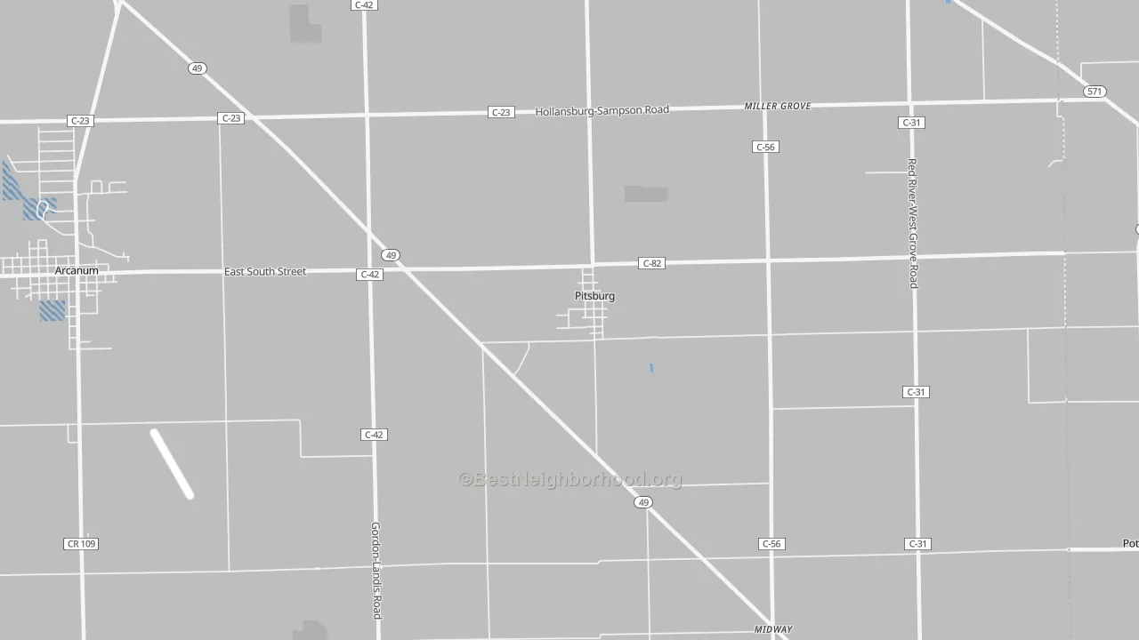 Transit Grade map of Pitsburg, OH