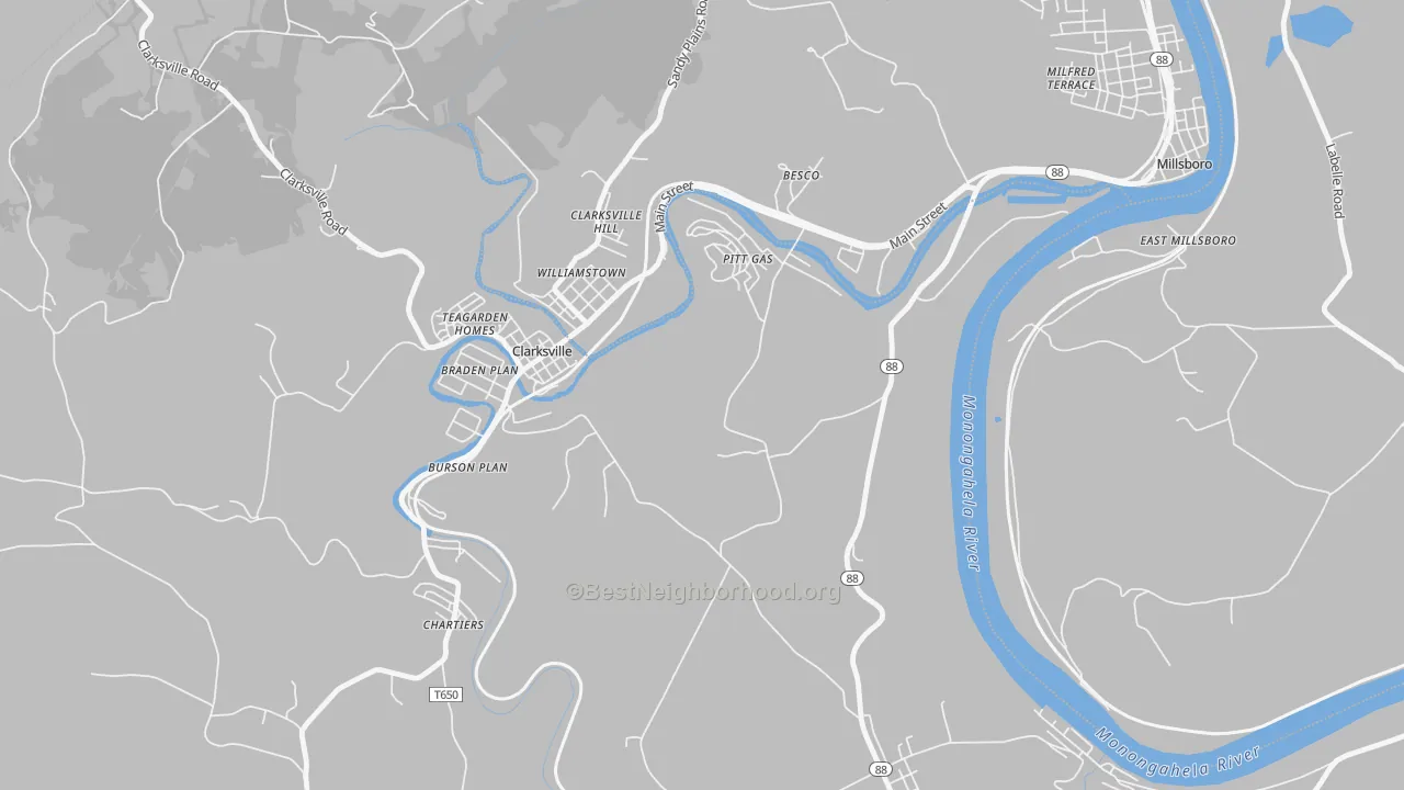 Transit Grade map of Pitt Gas, PA