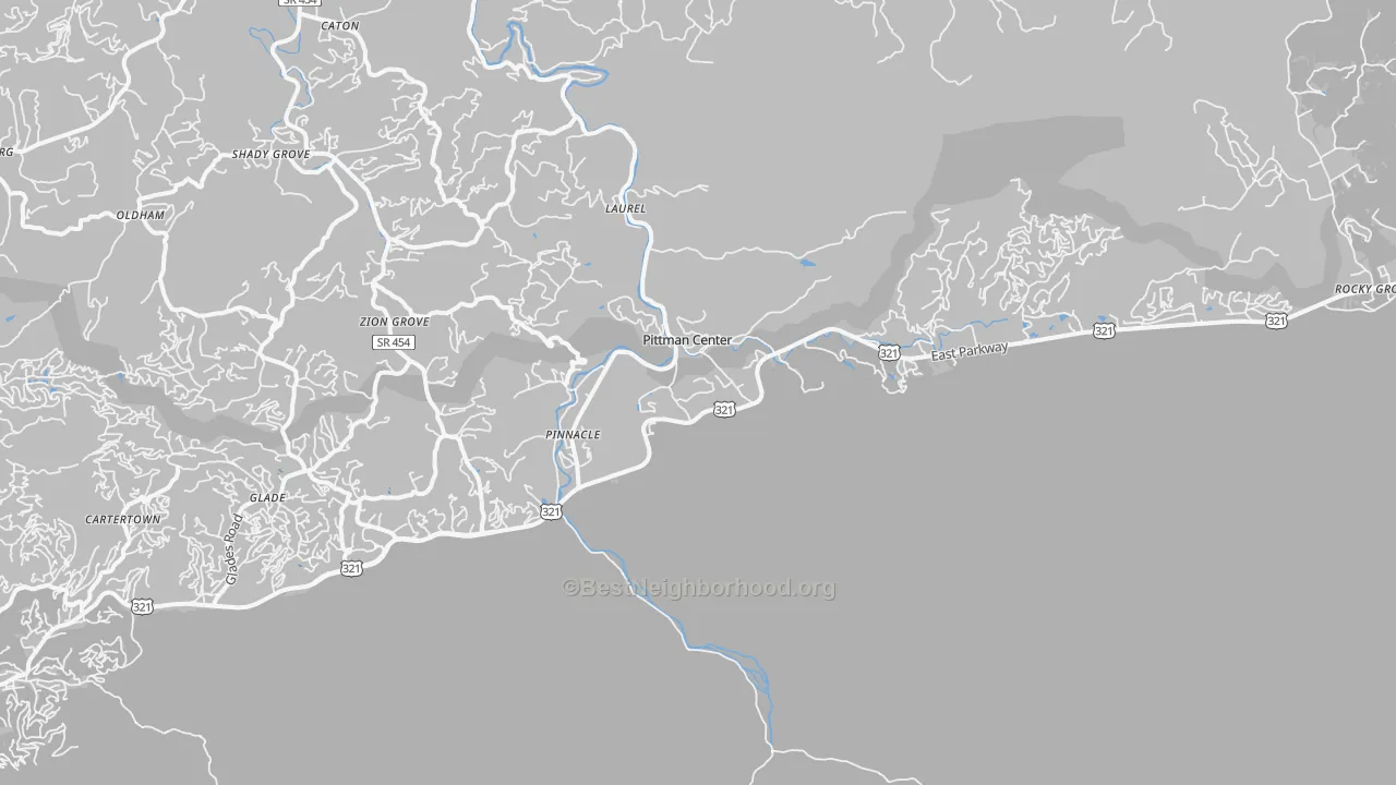Transit Grade map of Pittman Center, TN