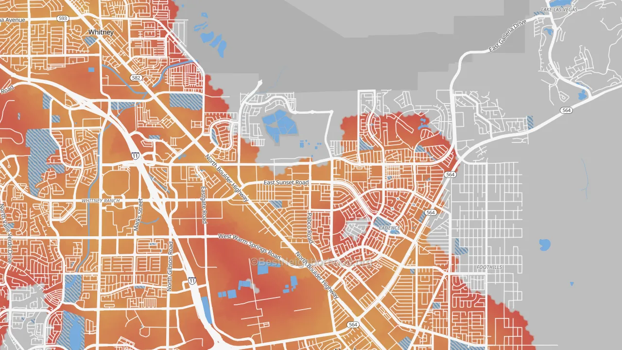 Transit Grade map of Pittman, Henderson, NV