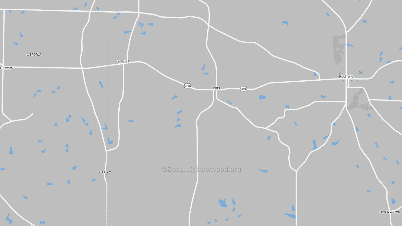 Transit Grade map of Pitts, GA