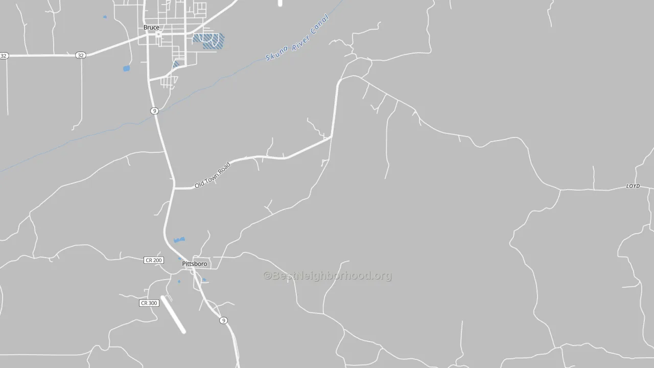 Transit Grade map of Pittsboro, MS
